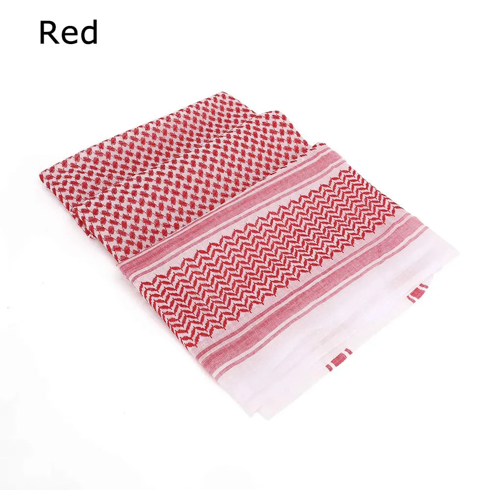 Black/Red Arab Kafiya Keffiyeh Arabic Muslim Head Scarf