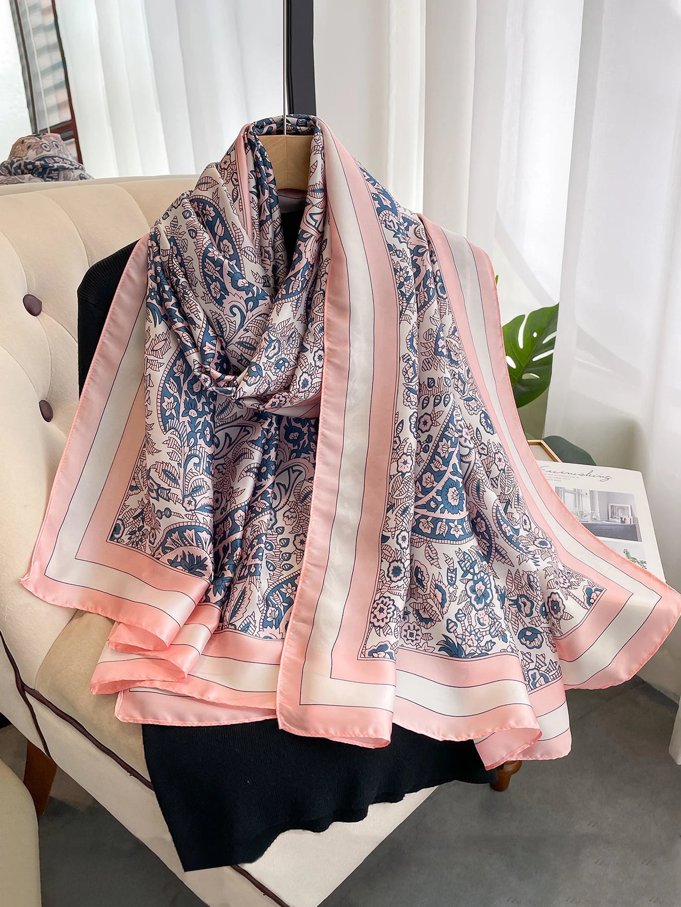 Women Summer Silk Scarves Shawl