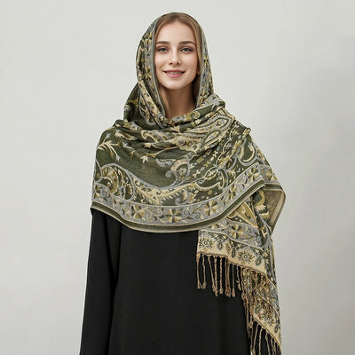 Bohemia Pashmina Hijab Scarf Long Muslim Cashmere Shawl