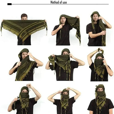 Keffiyeh Tactical Desert Scarf Wrap Shemagh Head Neck Arab Scarf Keffiyeh