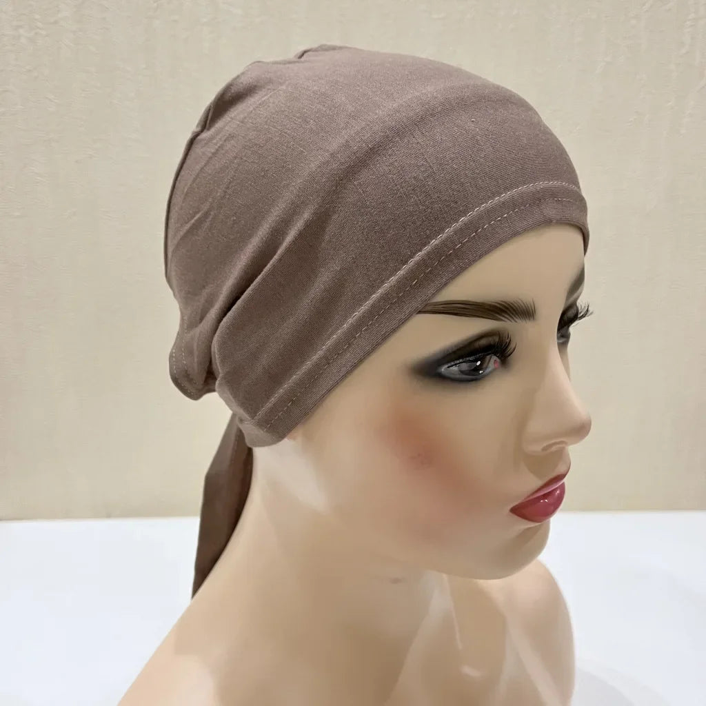 Full Cover Inner Muslim Cotton Hijab Cap Islamic Head Wear Hat Underscarf Bone Bonnet