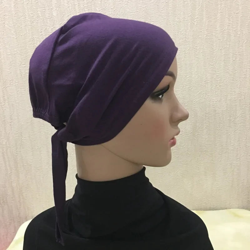 Full Cover Inner Muslim Cotton Hijab Cap Islamic Head Wear Hat Underscarf Bone Bonnet