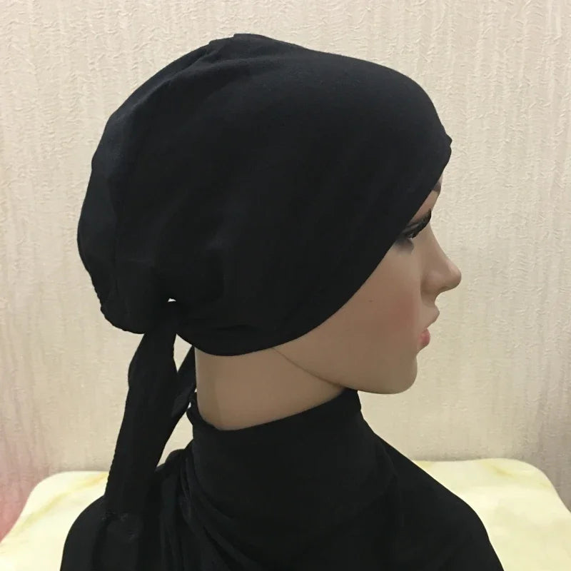 Full Cover Inner Muslim Cotton Hijab Cap Islamic Head Wear Hat Underscarf Bone Bonnet