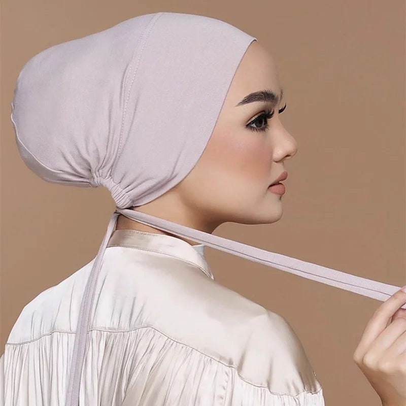 New Soft Modal Muslim Turban Hat Inner Hijab Caps Islamic Underscarf Bonnet