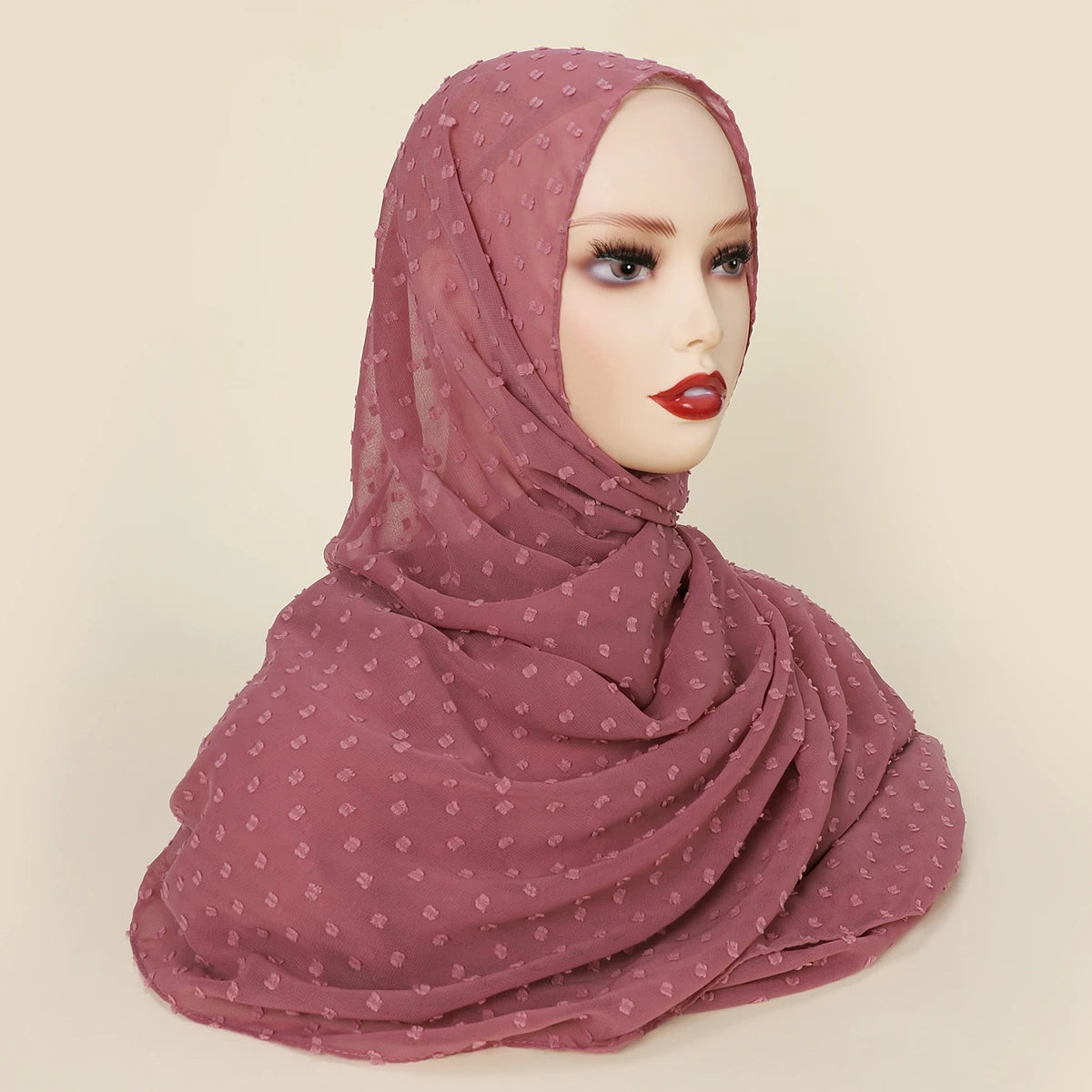 Chiffon Mini Pleated POM POM Shawl Non-iron Wrapped Chiffon pleated Hijab