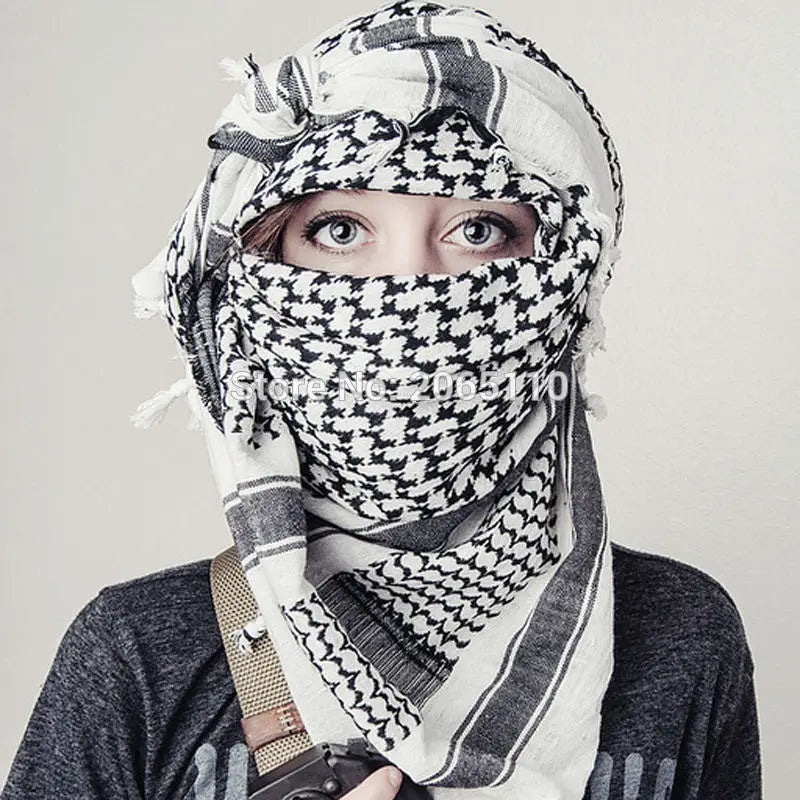 Men Women Tactical Keffiyeh Shemagh Arab Scarf Shawl Neck Cover