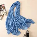 Luxury Brand Women Fashion Scarf Plain Solid Silk Linen Shawls