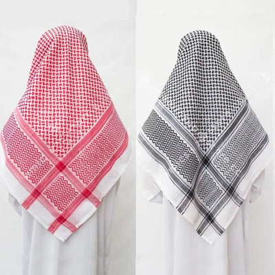 Black/Red Arab Kafiya Keffiyeh Arabic Muslim Head Scarf