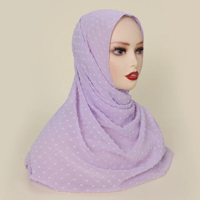 Chiffon Mini Pleated POM POM Shawl Non-iron Wrapped Chiffon pleated Hijab