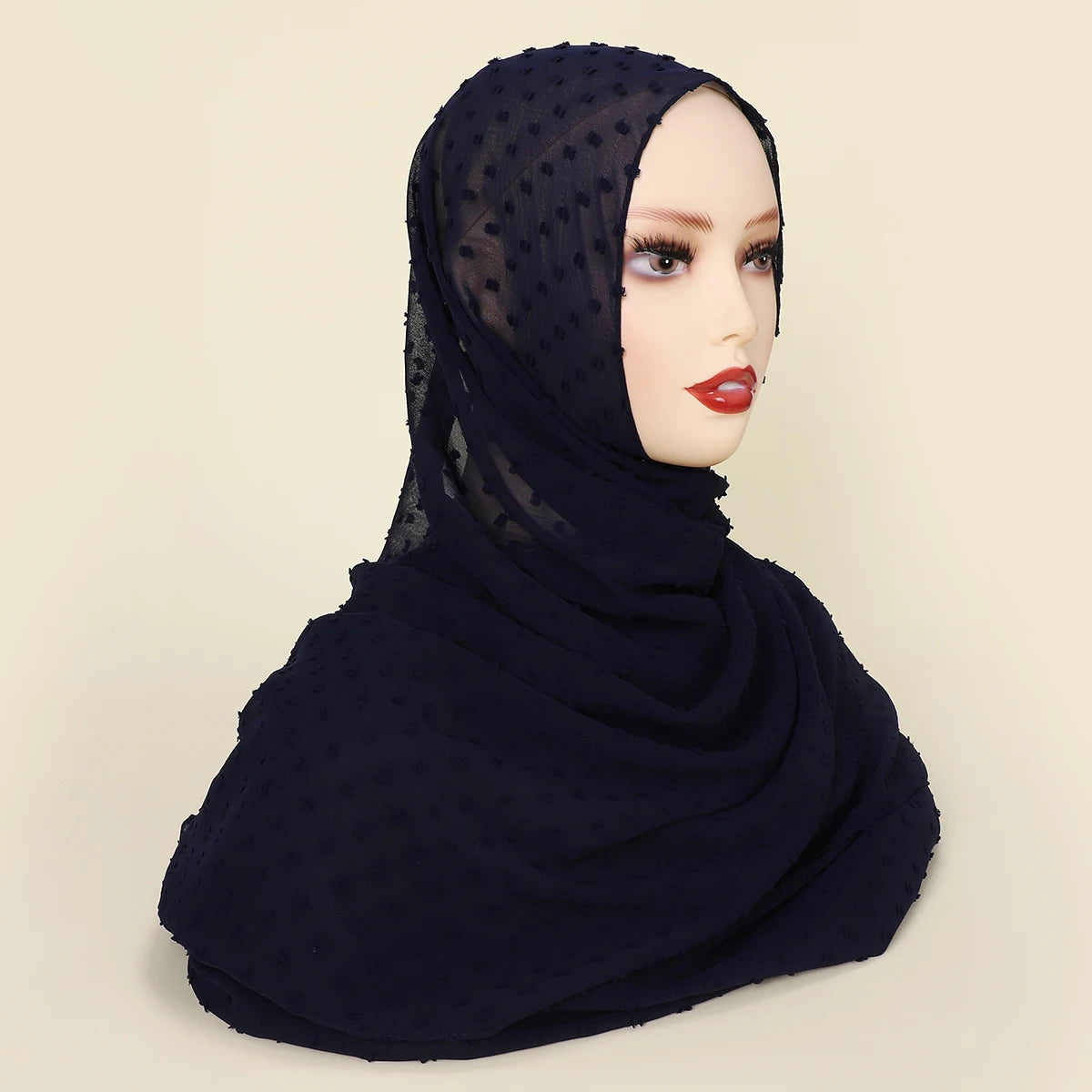 Chiffon Mini Pleated POM POM Shawl Non-iron Wrapped Chiffon pleated Hijab