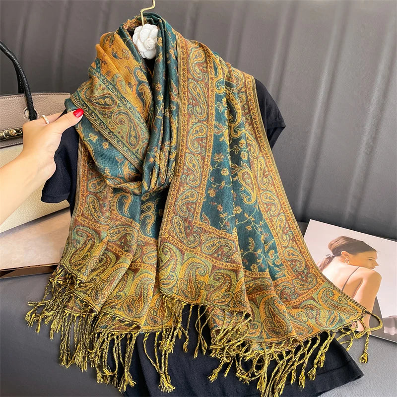 Bohemia Pashmina Hijab Scarf Long Muslim Cashmere Shawl