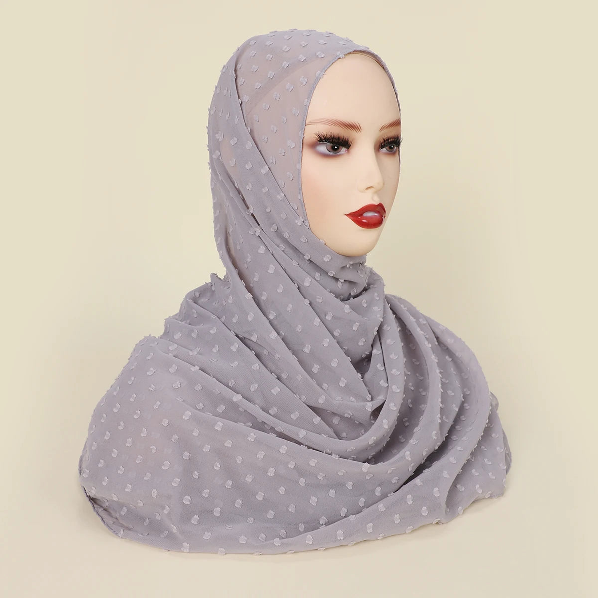 Chiffon Mini Pleated POM POM Shawl Non-iron Wrapped Chiffon pleated Hijab