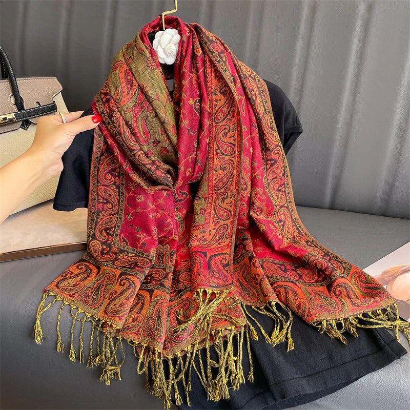 Bohemia Pashmina Hijab Scarf Long Muslim Cashmere Shawl