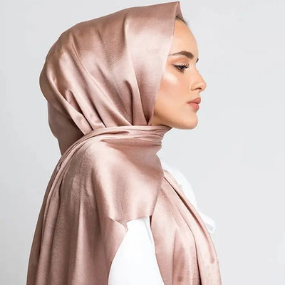 Silk Satin Hijab Scarf Muslim Women Veil Headwrap's Shawls