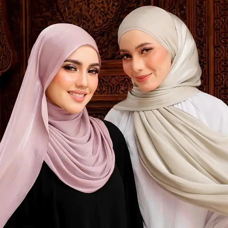 Newest Shimmer Crinkle Chiffon Hijab Shawl Headwraps