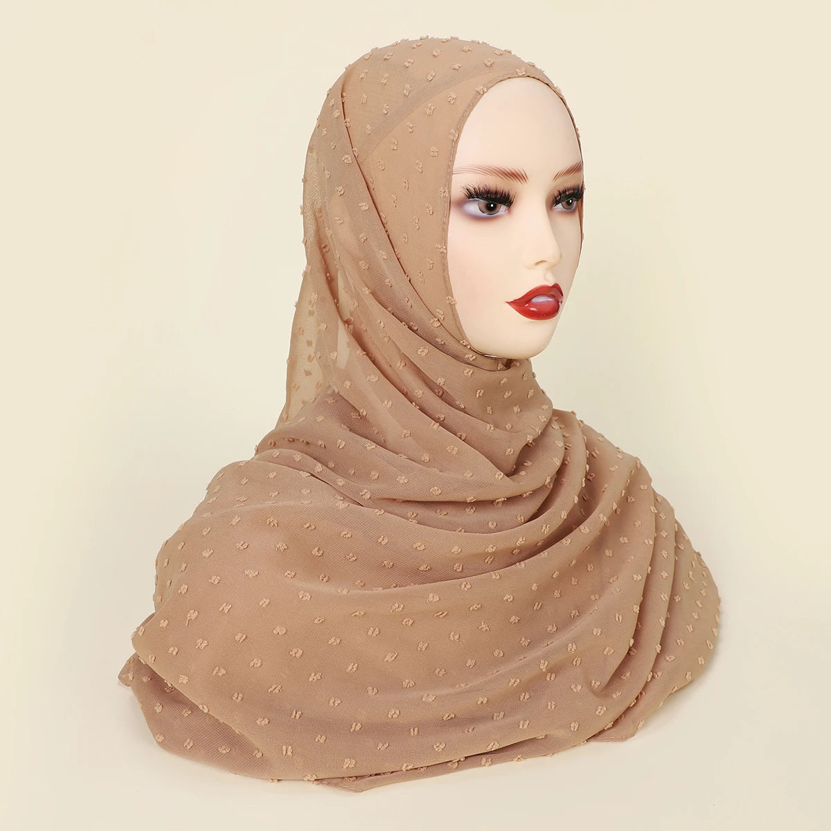 Chiffon Mini Pleated POM POM Shawl Non-iron Wrapped Chiffon pleated Hijab