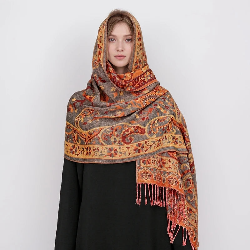 Bohemia Pashmina Hijab Scarf Long Muslim Cashmere Shawl