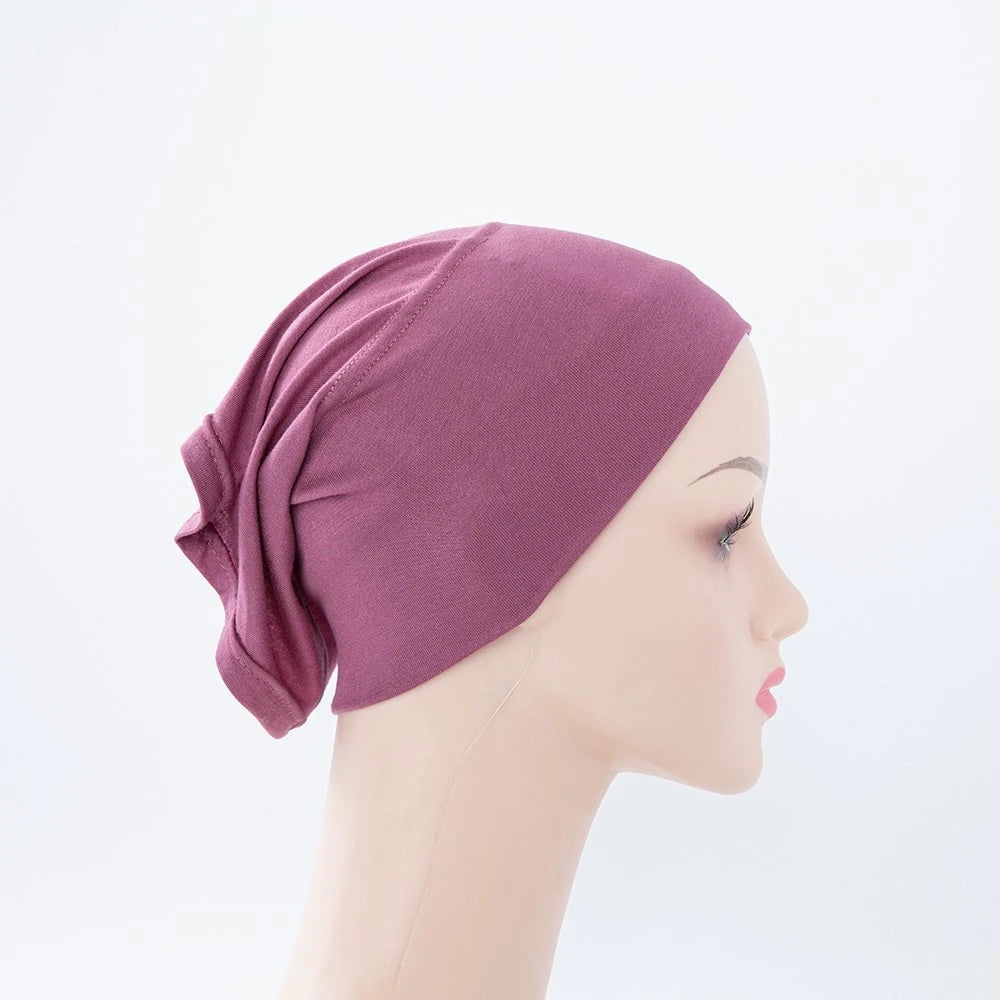 56 colors Fashion Women Inner Hijab Tube Muslim Cap Bonnet