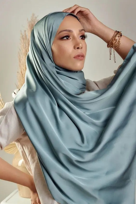 Silk Satin Hijab Scarf Muslim Women Veil Headwrap's Shawls