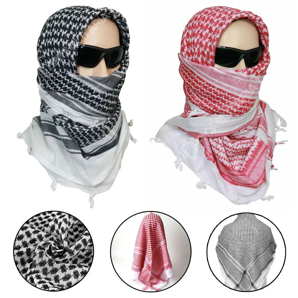 Black/Red Arab Kafiya Keffiyeh Arabic Muslim Head Scarf