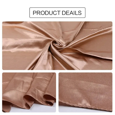 Solid Silk Hijab Scarf for Women Square Neckerchief Satin Headband