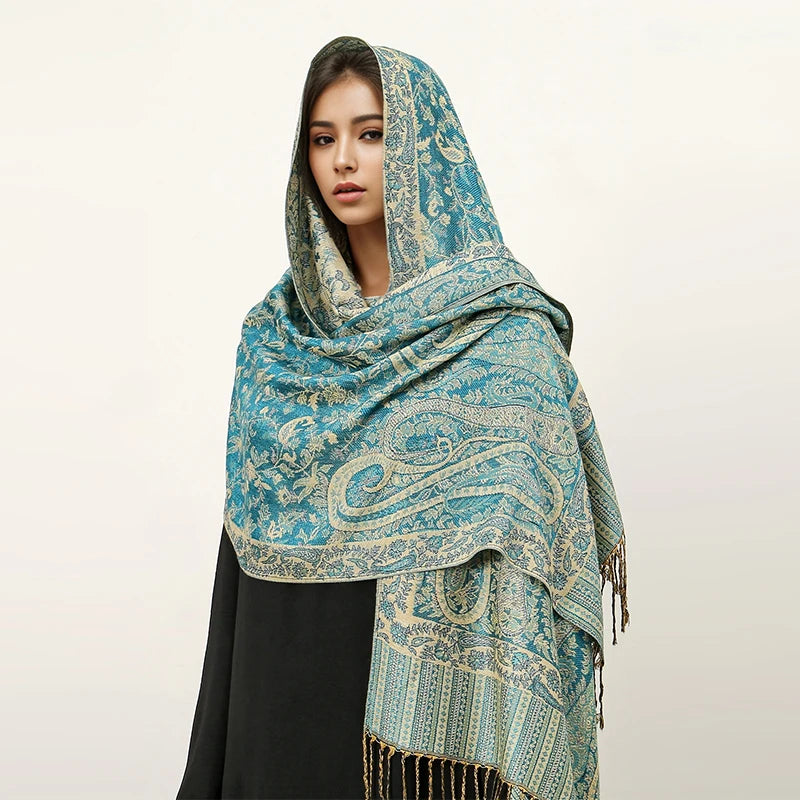 Bohemia Pashmina Hijab Scarf Long Muslim Cashmere Shawl